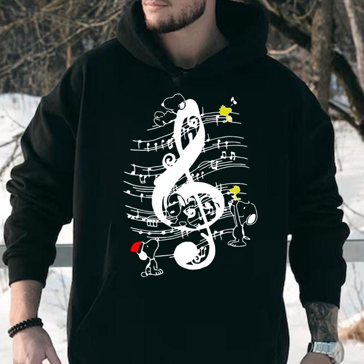 Snoopy The Peanuts and Music note t-shirt hoodie