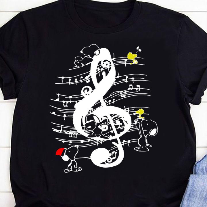 Snoopy The Peanuts and Music note t-shirt shirt