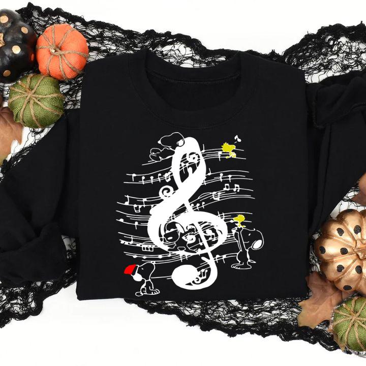Snoopy The Peanuts and Music note t-shirt sweatshirt