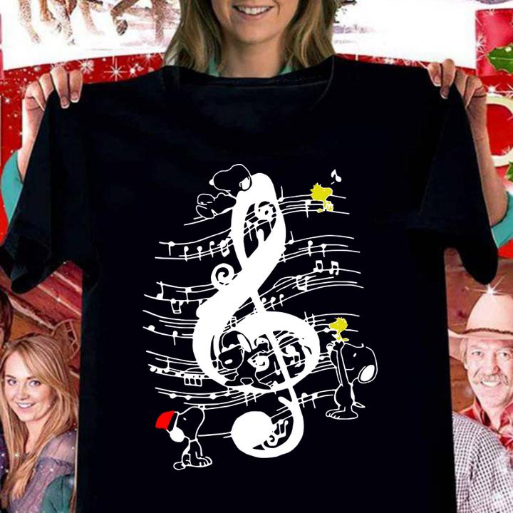Snoopy The Peanuts and Music note t-shirt woman shirt