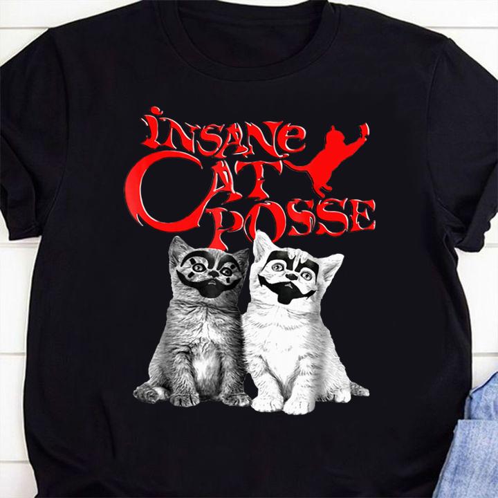 Funny Insane Cat Posse Halloween Costume Gift t-shirt shirt