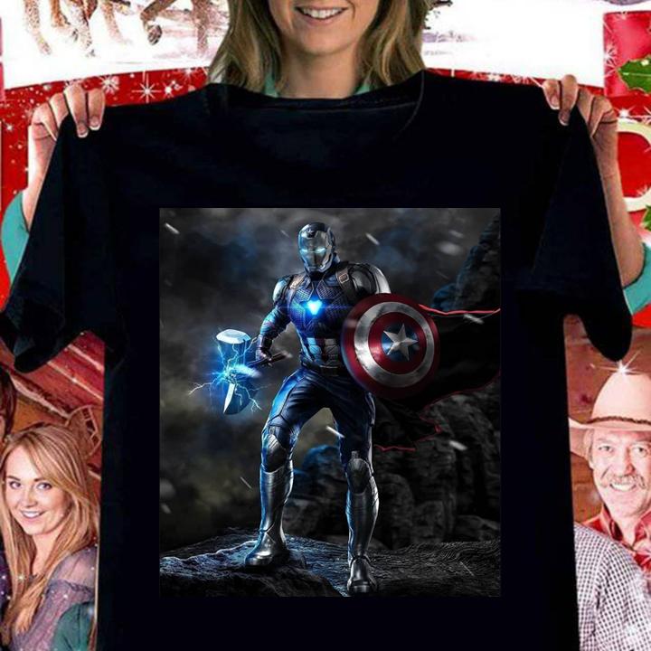 Marvel Avengers Endgame Iron Man Mashup Thor Captain America t-shirt woman shirt