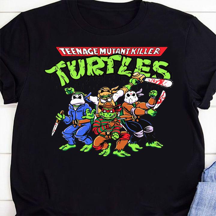Teenage Mutant Killer Turtles mashup horror movie characters t-shirt shirt
