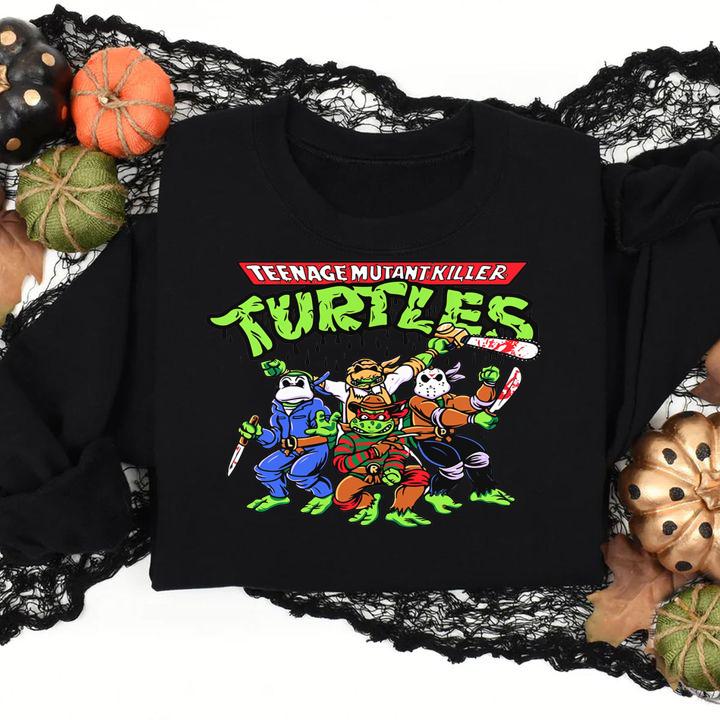 Teenage Mutant Killer Turtles mashup horror movie characters t-shirt sweatshirt