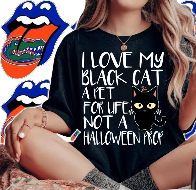 Awesome I Love My Black Cat Halloween t-shirt woman shirt