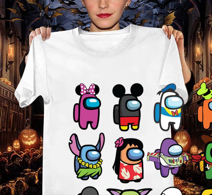 Among Us mashup Disney characters t-shirt woman shirt