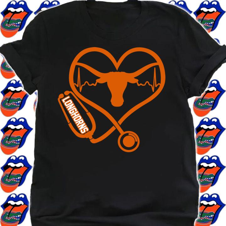 Love Texas Longhorns Stethoscope Heartbeat nurse t-shirt shirt
