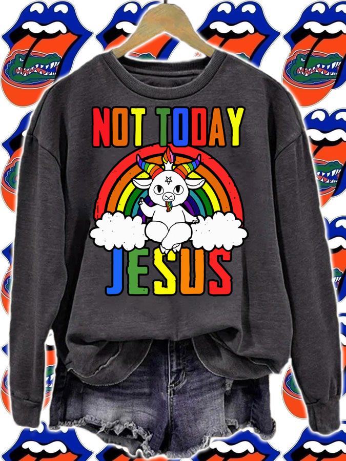 Satan Baphomet LGBT Not Today Jesus t-shirt sweatshirt