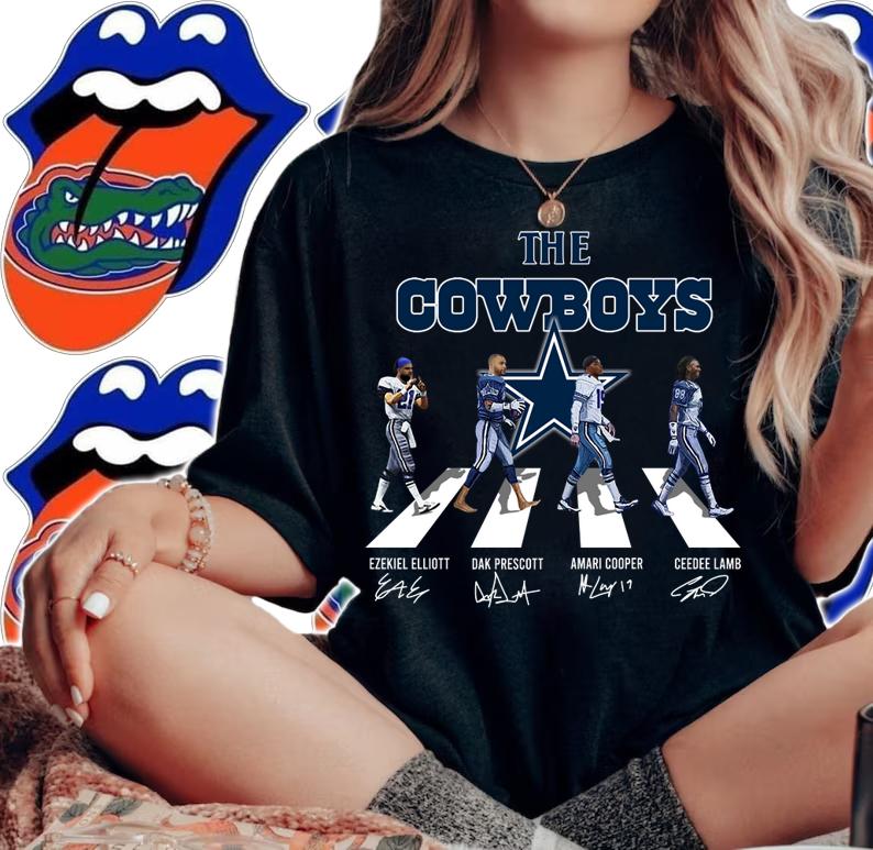 Dallas Cowboys Football NFL The Cowboys Abbey Road Signed t-shirt woman shirt