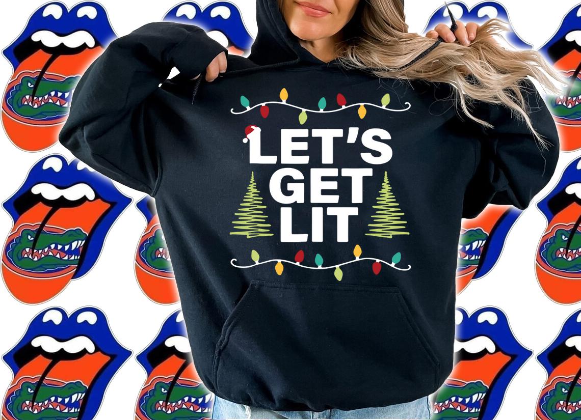 Let's Get Lit Funny Christmas Drinking t-shirt hoodie