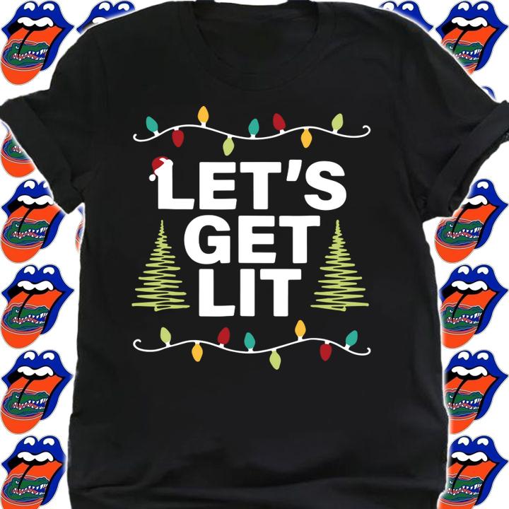 Let's Get Lit Funny Christmas Drinking t-shirt shirt