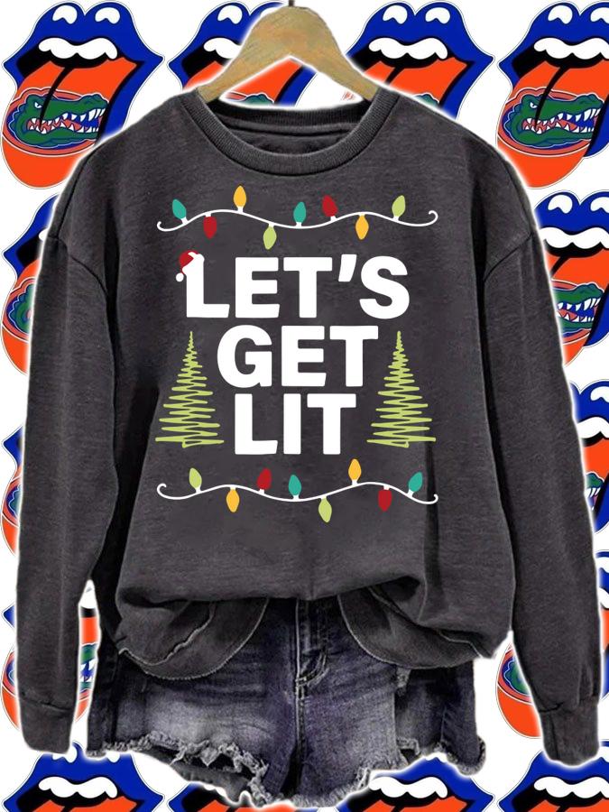 Let's Get Lit Funny Christmas Drinking t-shirt sweatshirt