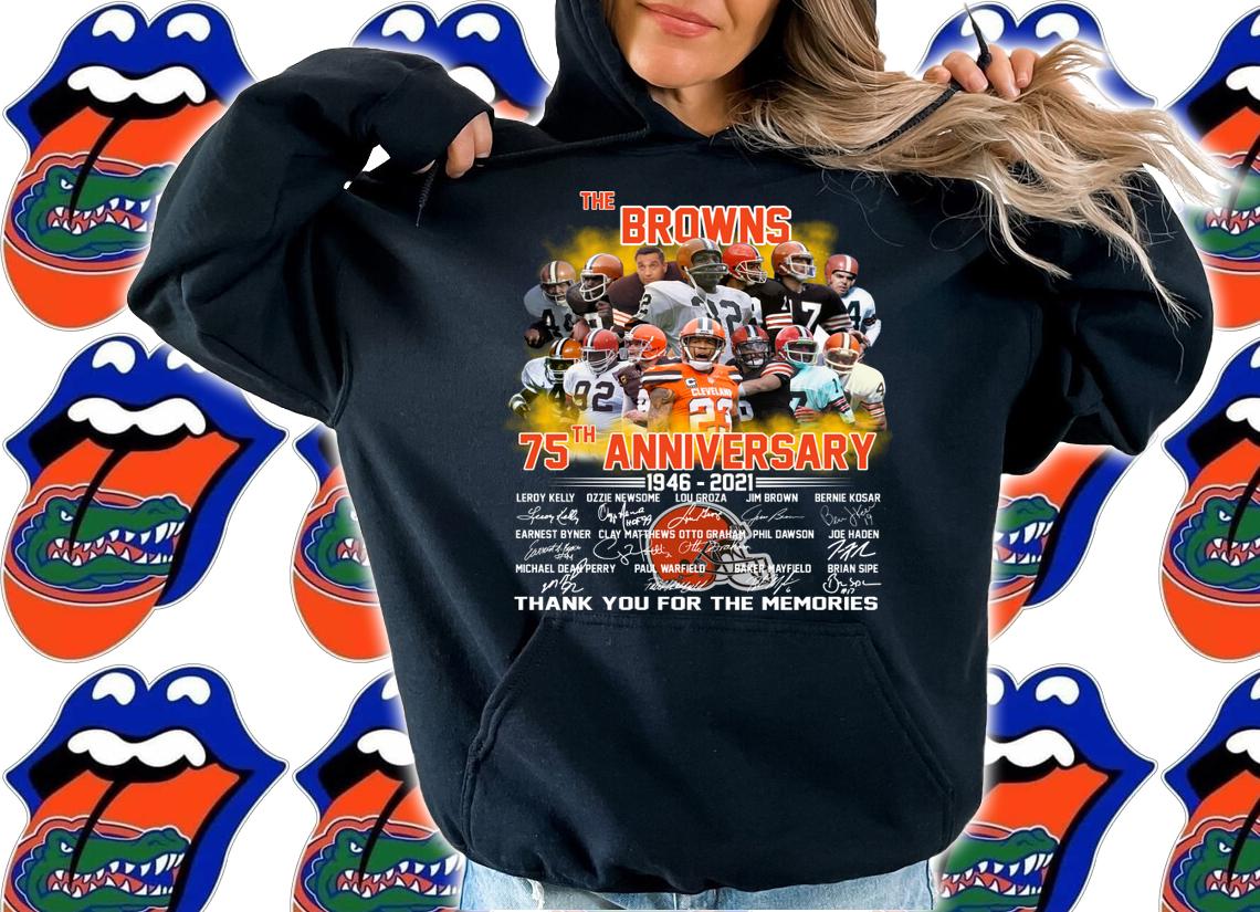 Thank You The Cleveland Browns 75th Anniversary 1946-2021 Signed t-shirt hoodie