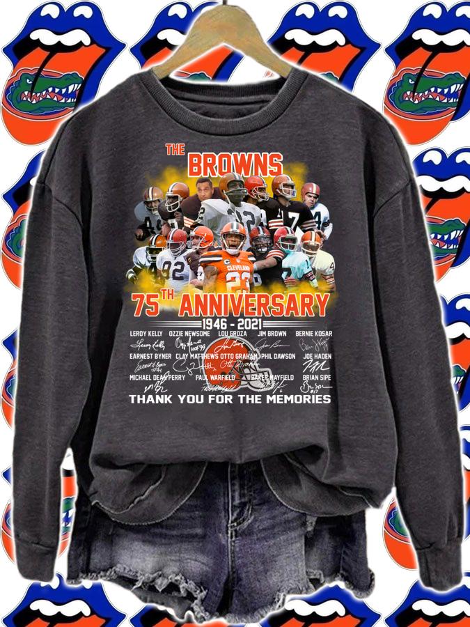 Thank You The Cleveland Browns 75th Anniversary 1946-2021 Signed t-shirt sweatshirt