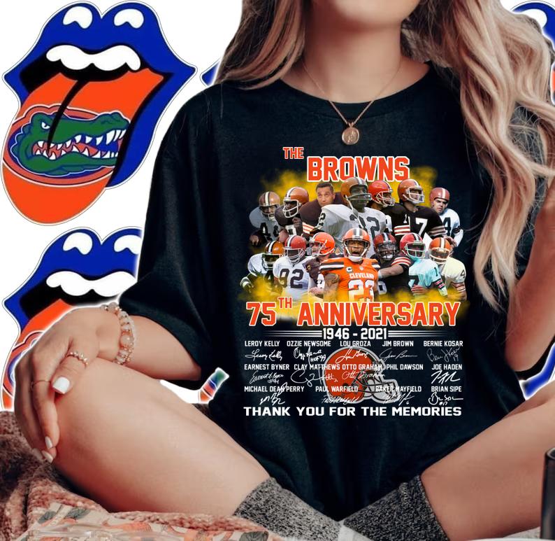 Thank You The Cleveland Browns 75th Anniversary 1946-2021 Signed t-shirt woman shirt