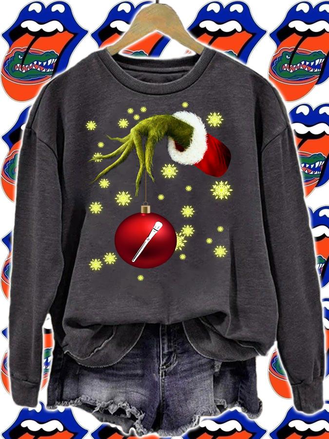 Awesome Grinch hand holding Makeup christmas t-shirt sweatshirt