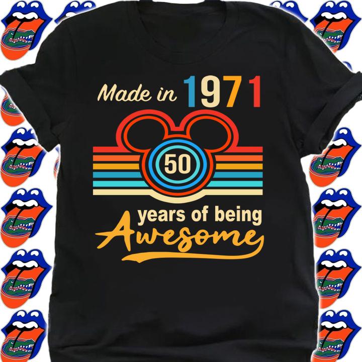 Disney made in 1971 50 years of being awesome vintage t-shirt shirt