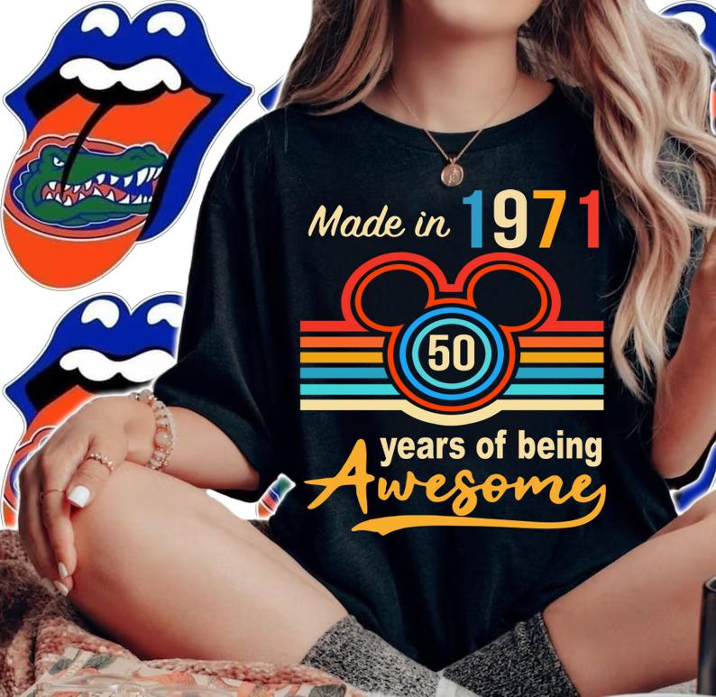 Disney made in 1971 50 years of being awesome vintage t-shirt woman shirt