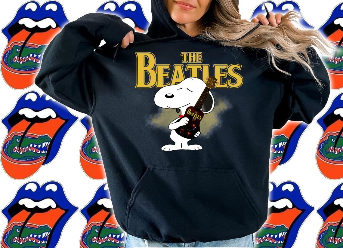 Snoopy Hug Guitar The Beatles Rock Band t-shirt hoodie