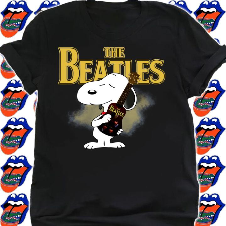 Snoopy Hug Guitar The Beatles Rock Band t-shirt shirt