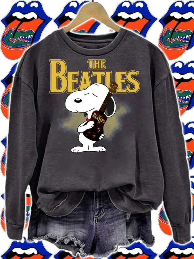 Snoopy Hug Guitar The Beatles Rock Band t-shirt sweatshirt