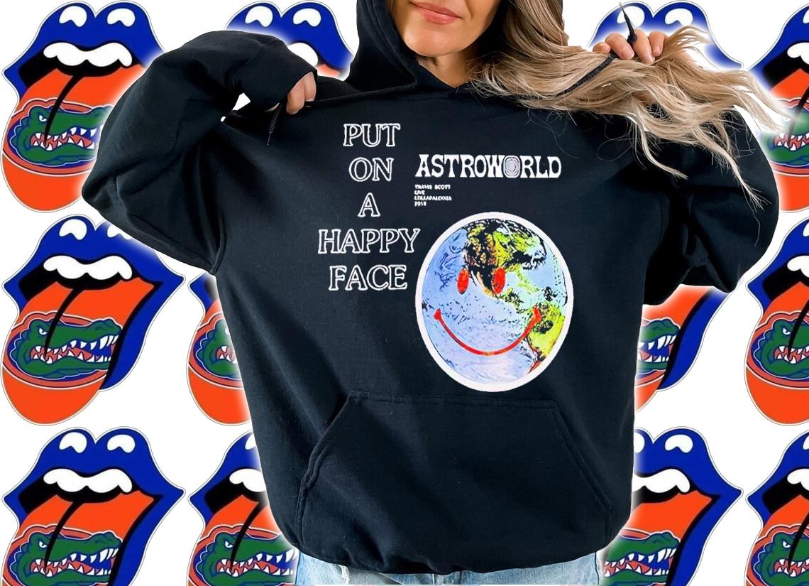 Astroworld lollapalooza put on a happy face shirt t-shirt hoodie