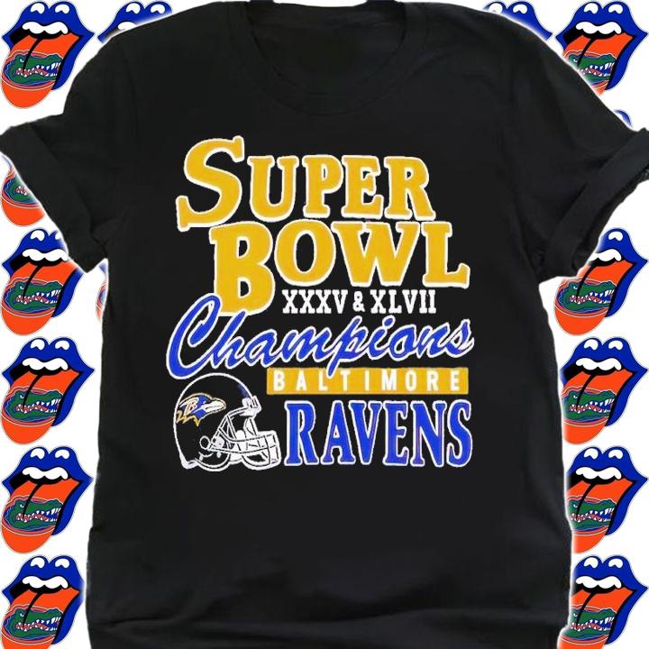 Baltimore Ravens Super Bowl XXXV and XLVII Champions shirt t-shirt shirt
