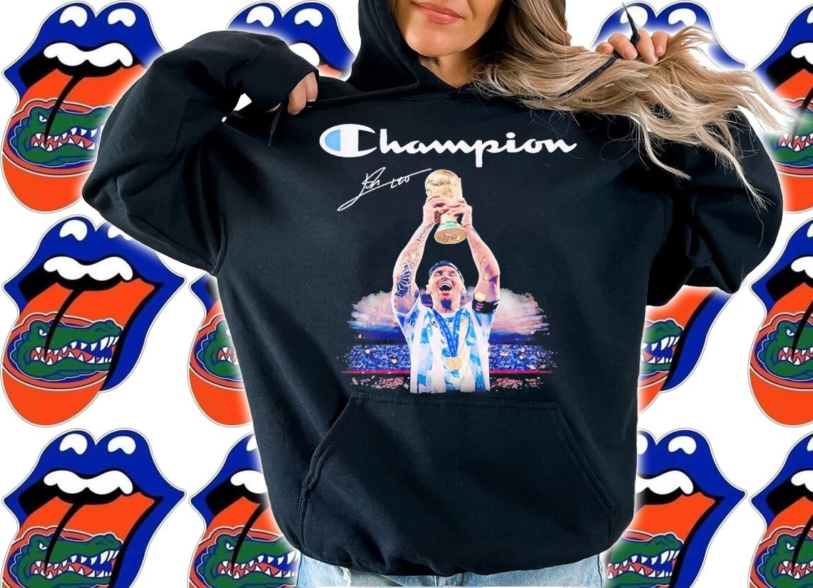 Champion Lionel Messi World Cup signature shirt t-shirt hoodie