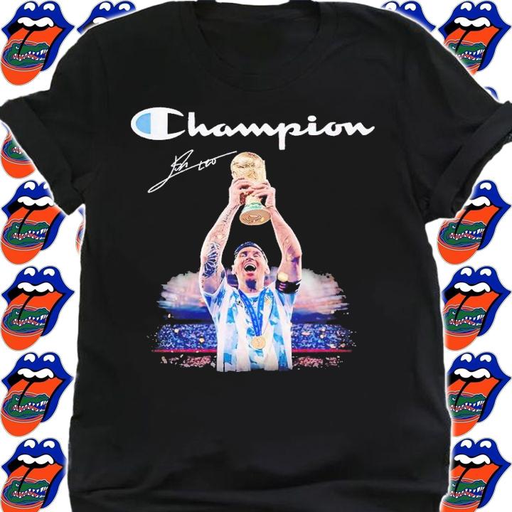 Champion Lionel Messi World Cup signature shirt t-shirt shirt