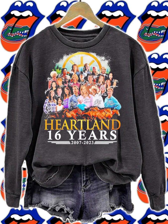Heartland 16 years 2007 2023 signatures shirt t-shirt sweatshirt