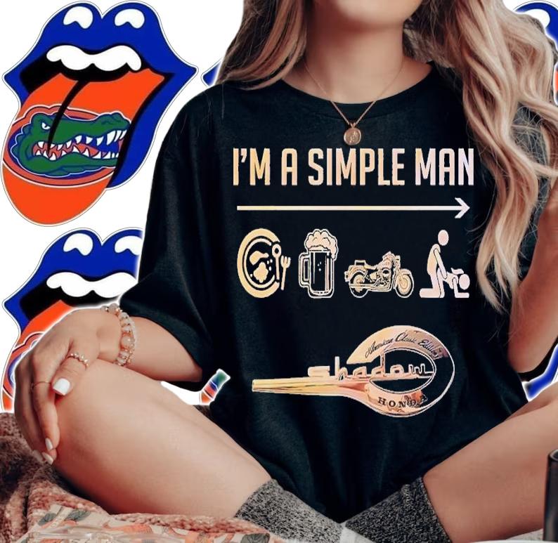 Im a simple man Honda Shadow 750 cc A.C.E. Rider's of The World t-shirt woman shirt