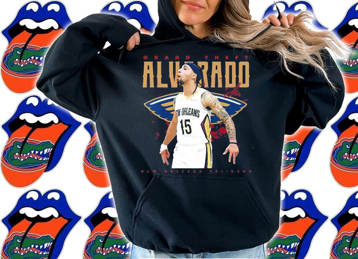 New Orleans Pelicans Jose Alvarado grand theft Alvarado signature shirt t-shirt hoodie