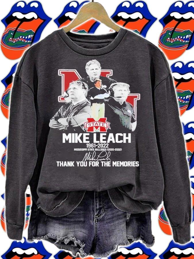 Mike Leach 1961 2022 Mississippi State Bulldogs 2020 2022 thank you for the memories shirt t-shirt sweatshirt