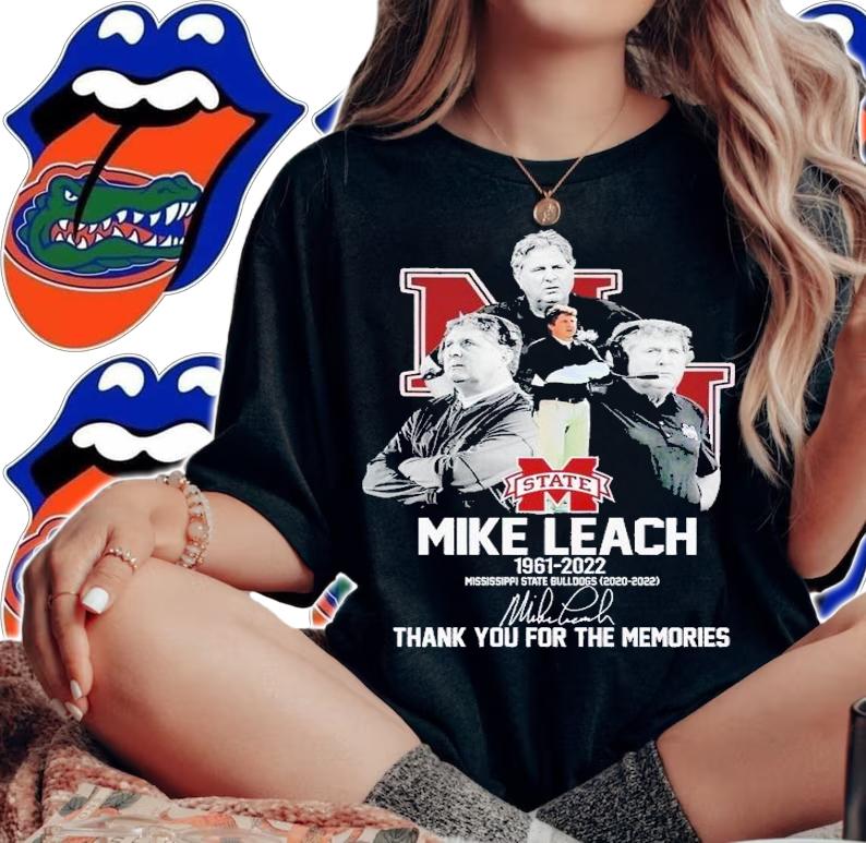 Mike Leach 1961 2022 Mississippi State Bulldogs 2020 2022 thank you for the memories shirt t-shirt woman shirt