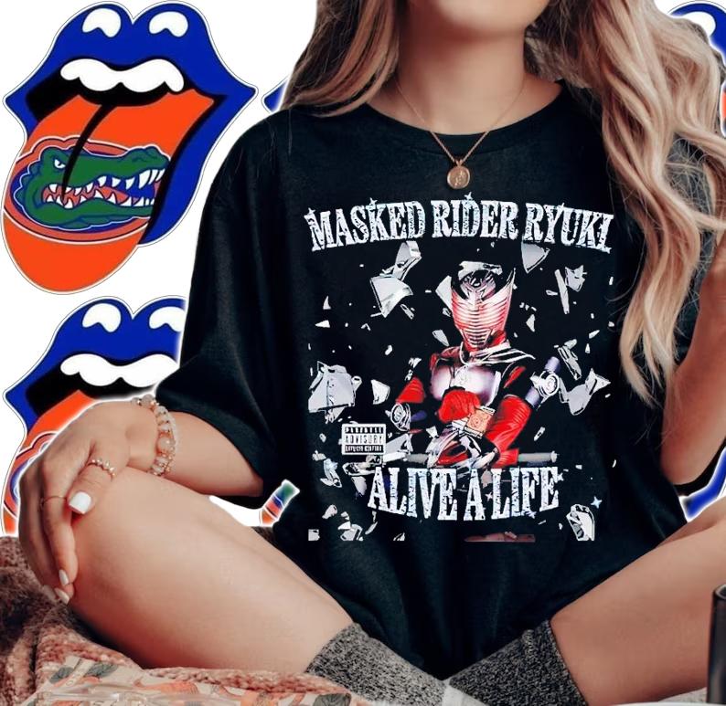 Mirror World Records masked rider Ryuki alive a life shirt t-shirt woman shirt