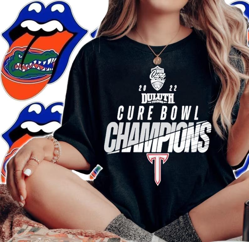 NCAA Troy Trojans Champions 2022 Cure Bowl Final Team Shirt t-shirt woman shirt