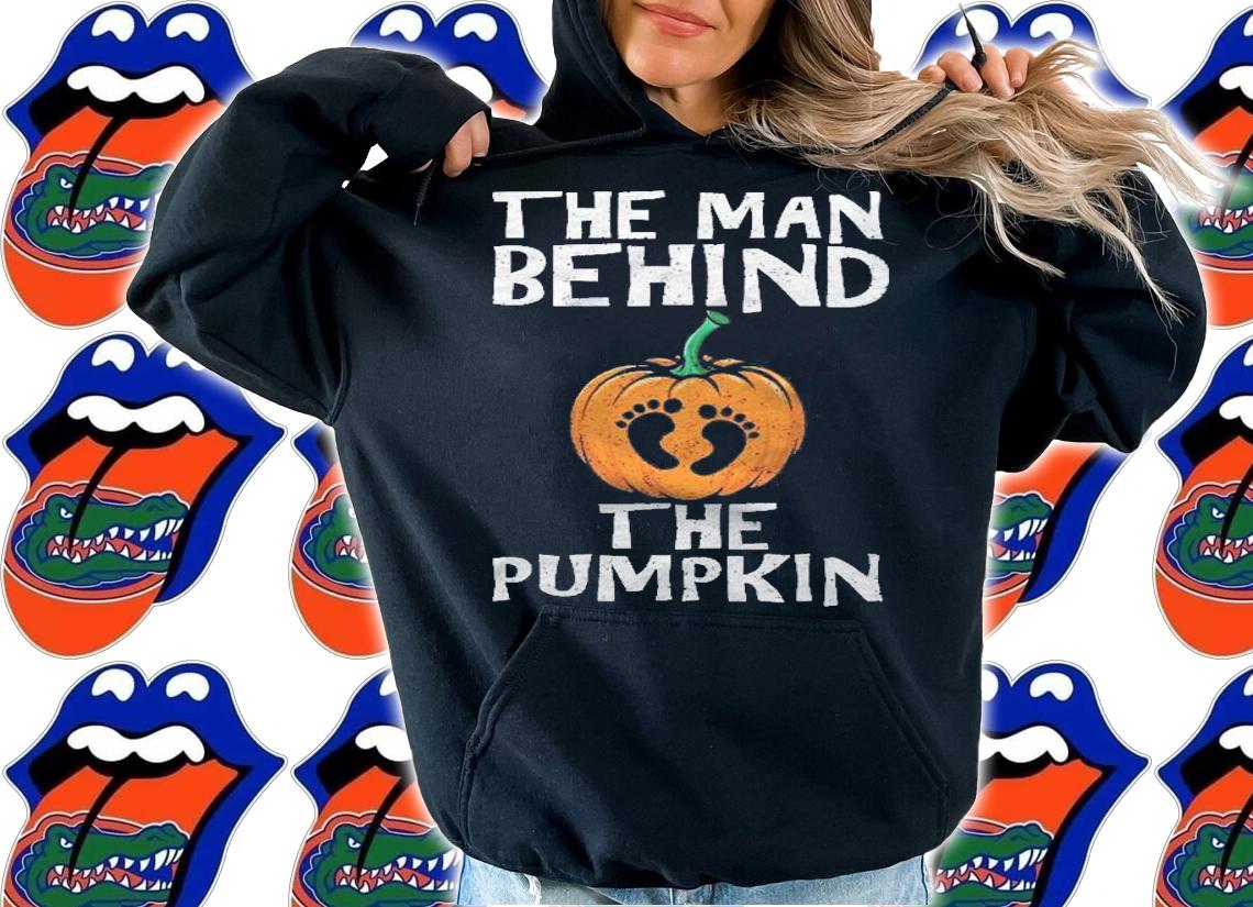 Mens Halloween Pregnancy Dad The Man Behind The Pumpkin Shirt t-shirt