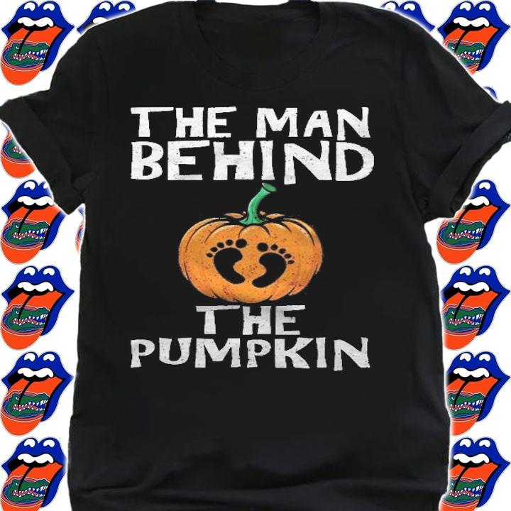 Mens Halloween Pregnancy Dad The Man Behind The Pumpkin Shirt t-shirt