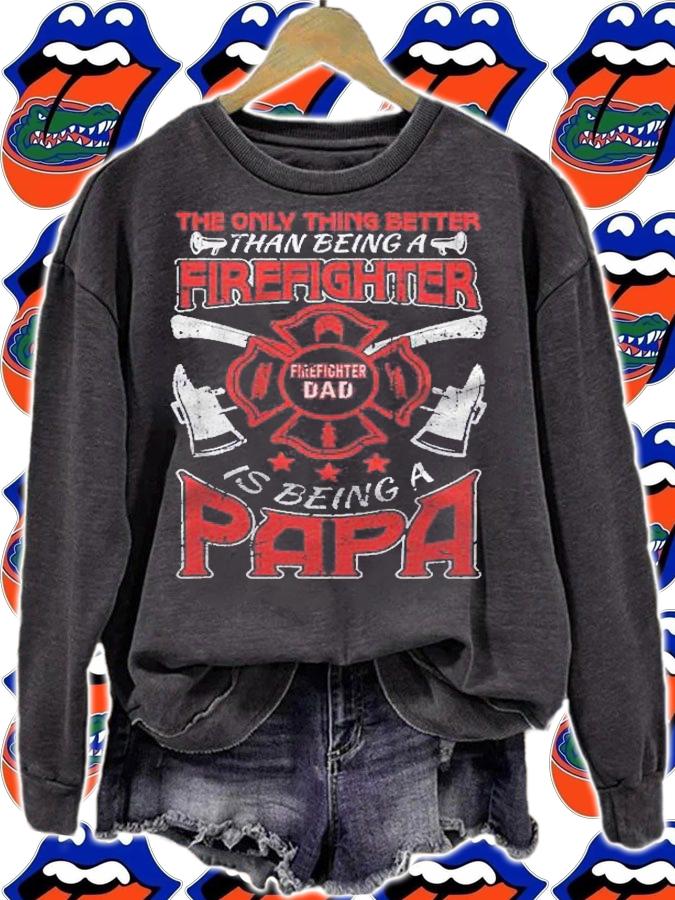 Firefighter Papa Fire Fighter Dad For Fathers Day Fireman Shirt t-shirt
