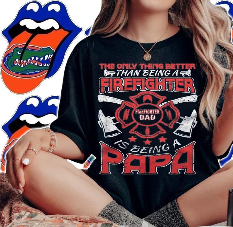 Firefighter Papa Fire Fighter Dad For Fathers Day Fireman Shirt t-shirt