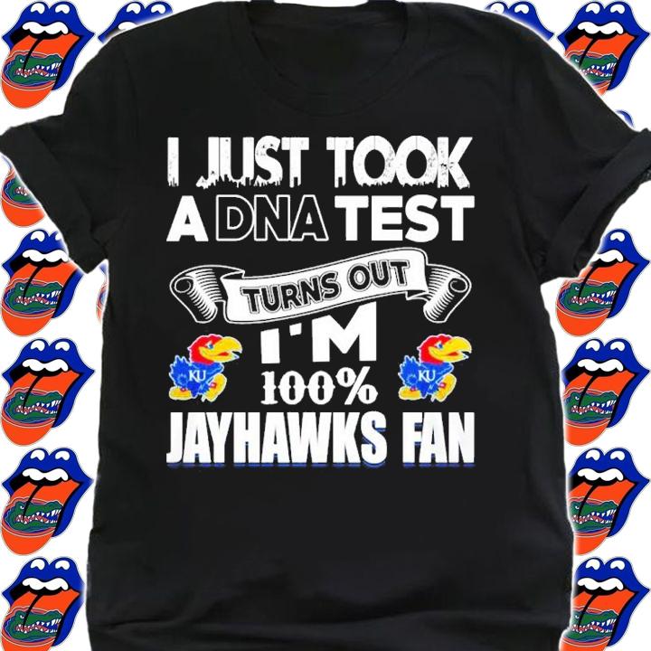 I Just Took A DNA Test Turns Out I'm 100% Kansas Jayhawks Fan Shirt t-shirt shirt
