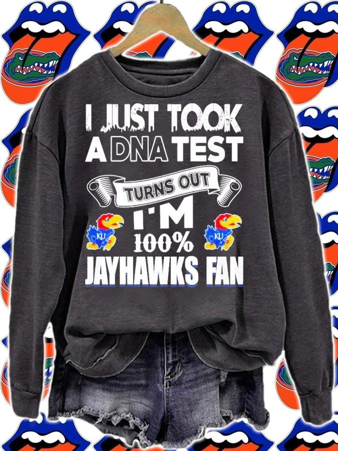 I Just Took A DNA Test Turns Out I'm 100% Kansas Jayhawks Fan Shirt t-shirt sweatshirt