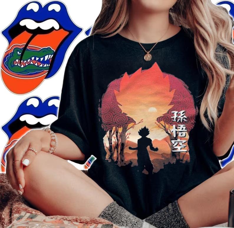 Dragon Ball Son Goku cherry blossom Japanese style T-shirt woman shirt