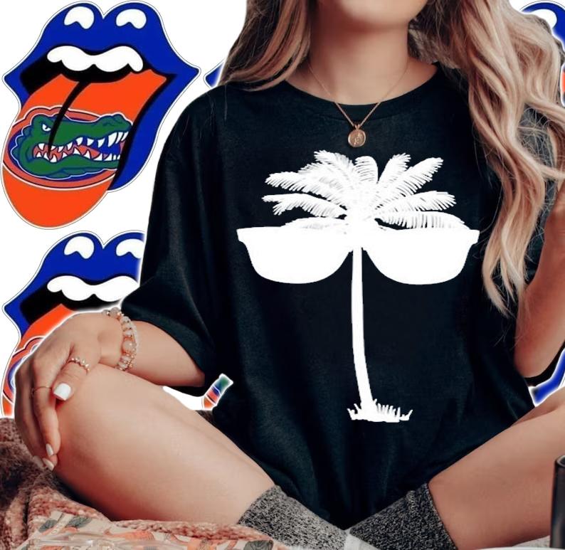 Funny Coconut Tree Wear Sunglasses T-Shirt