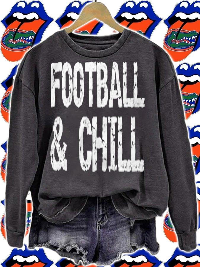 High School Football Player Gift For Men Football & Chill Pullover Shirt sweatshirt