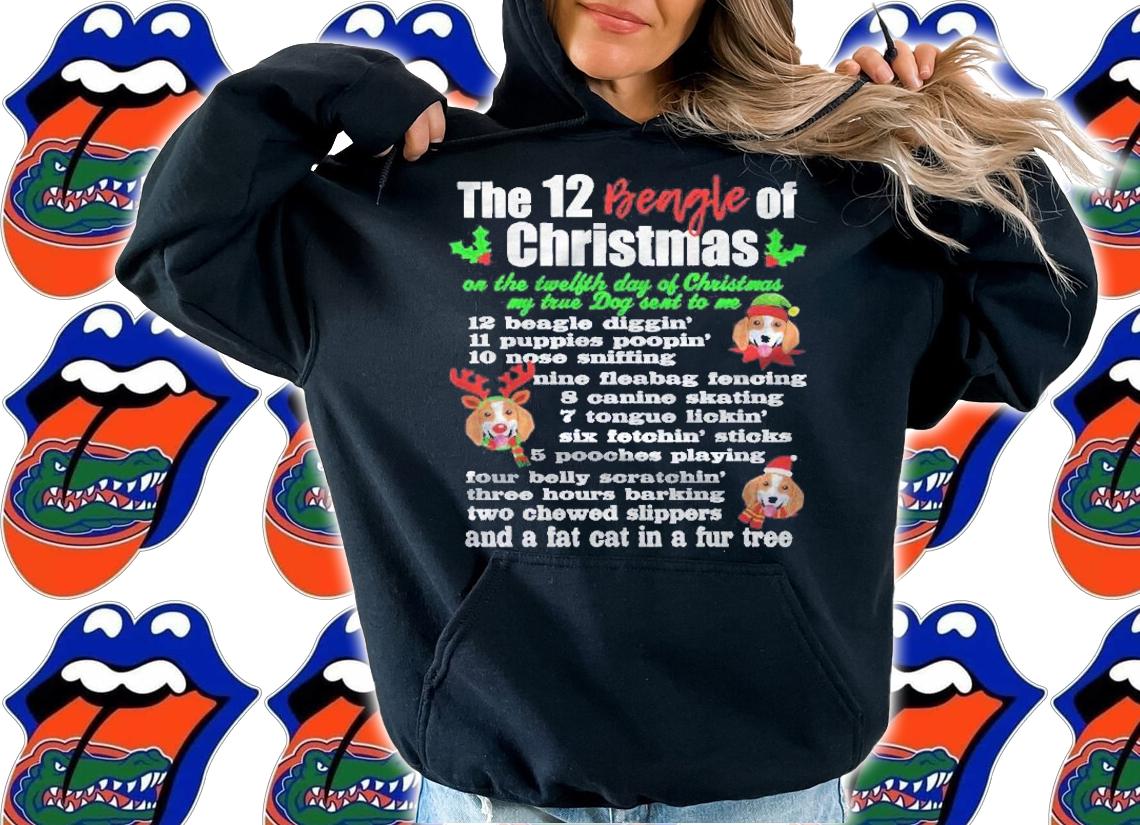 Funny 12 Days Of Christmas Beagle Dog Shirt