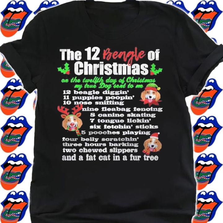 Funny 12 Days Of Christmas Beagle Dog Shirt
