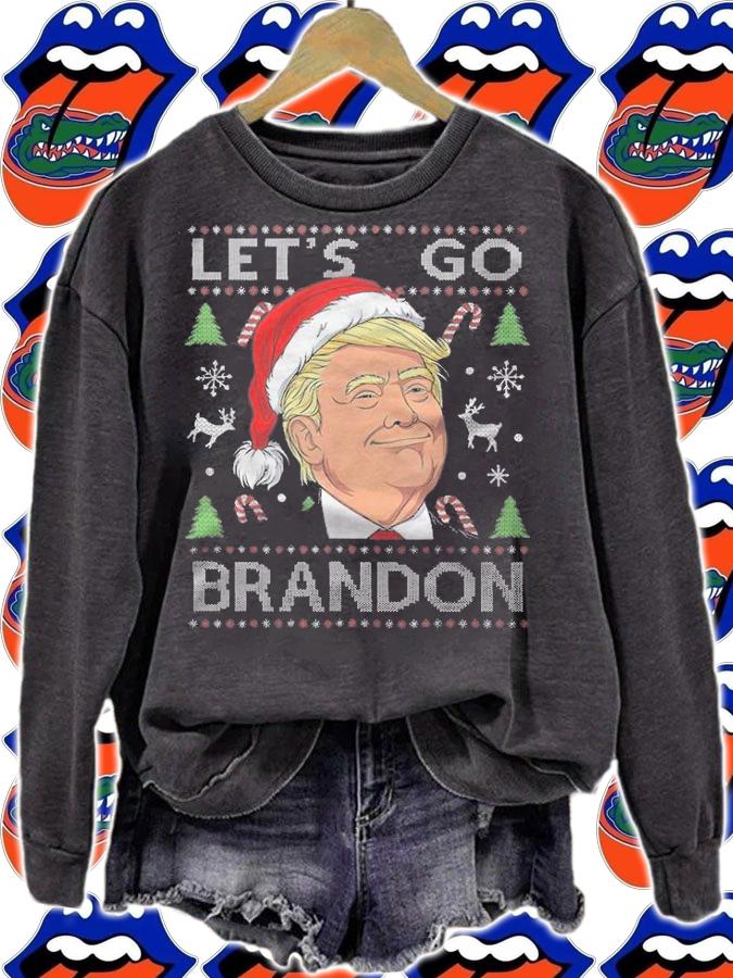Funny Let's Go Brandon Trump Ugly Christmas T-Shirt sweatshirt