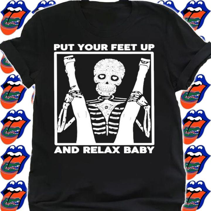 Skeleton put your feet up and relax baby shirt shirt