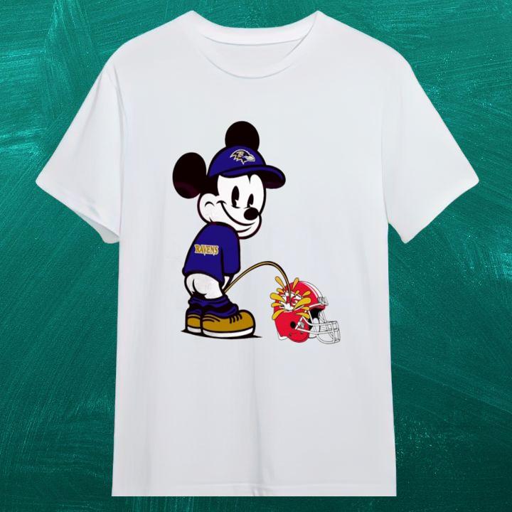 Baltimore Ravens Disney Mickey Piss On Kansas City Chiefs Shirt - Limited Edition